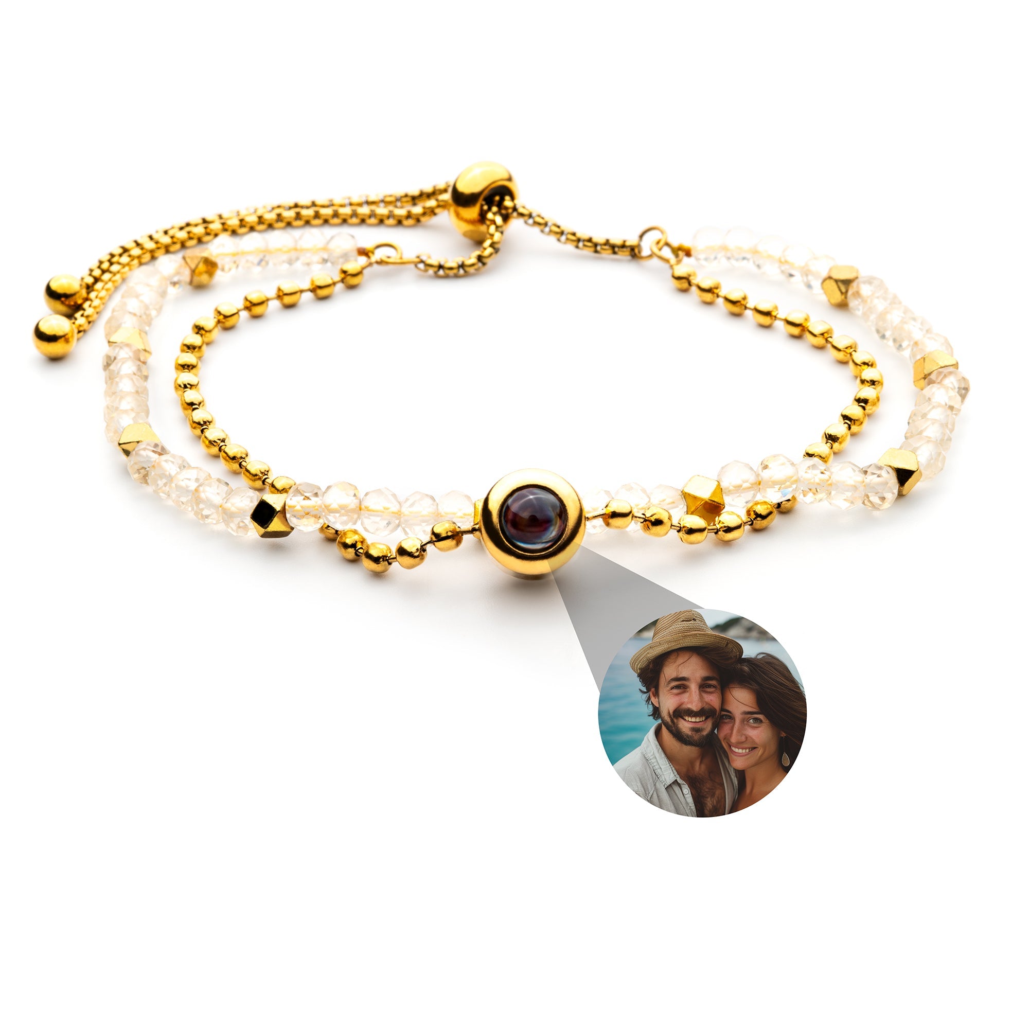Photo Bracelet with Your Own Photo - Crystal