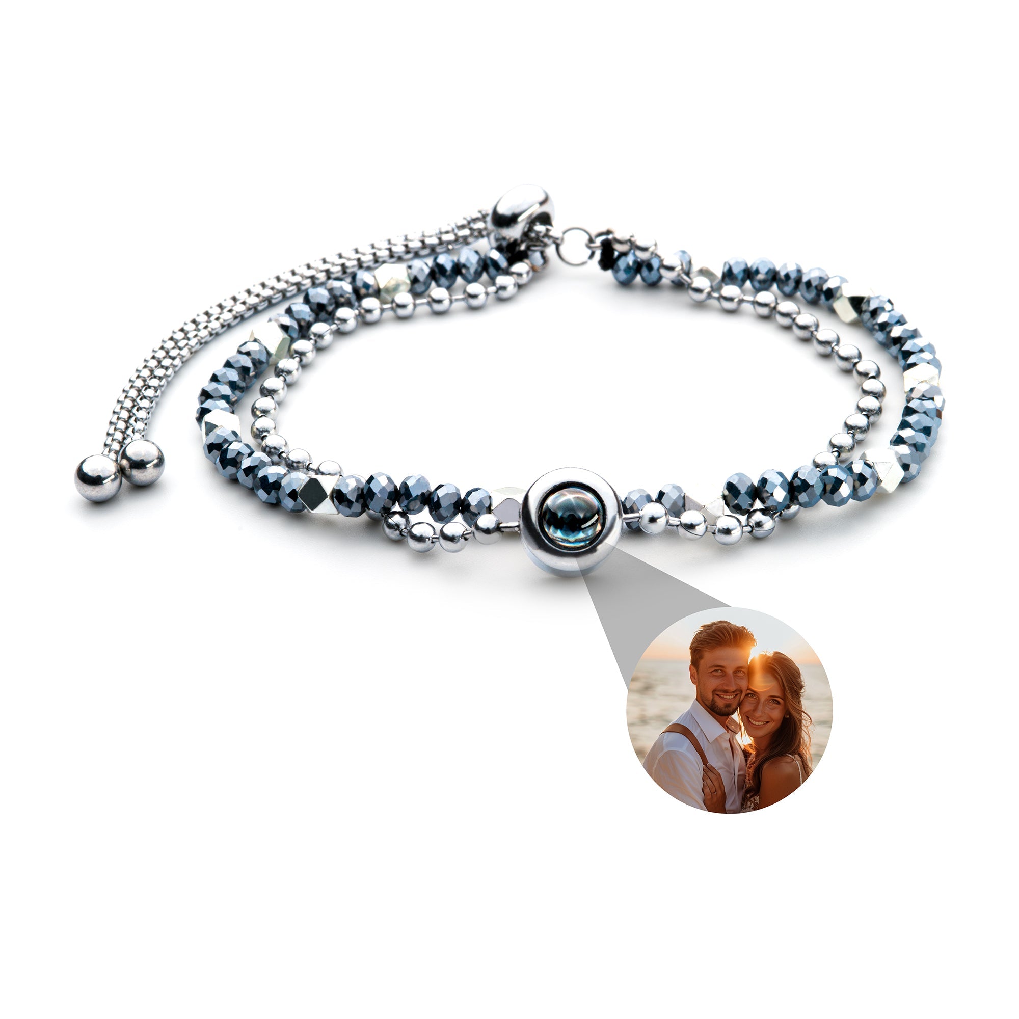 Photo Bracelet with Your Own Photo - Crystal