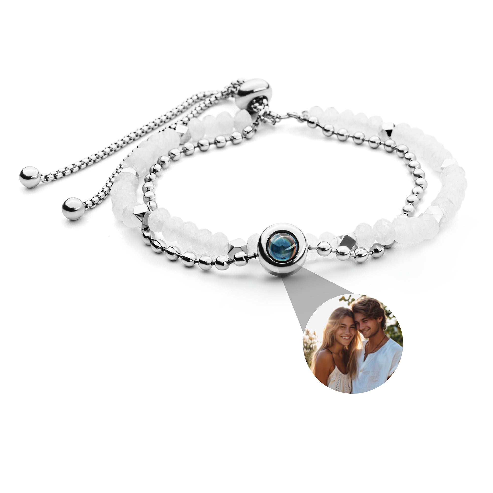 Photo Bracelet with Your Own Photo - Crystal
