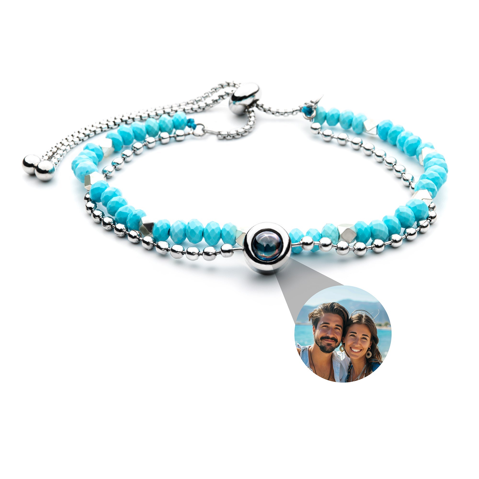 Photo Bracelet with Your Own Photo - Crystal