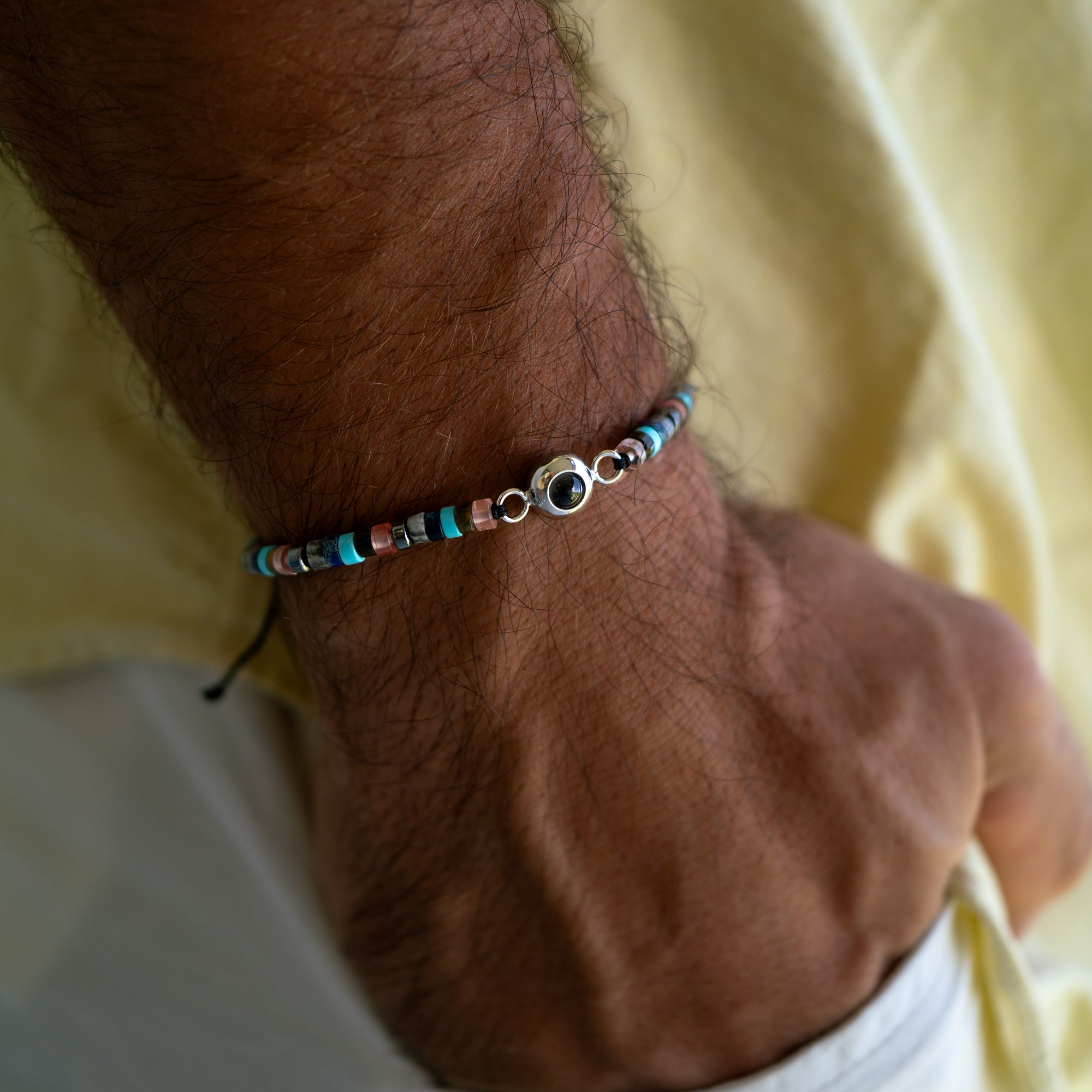 Photo Bracelet with Your Own Photo - Heishi Gemstone