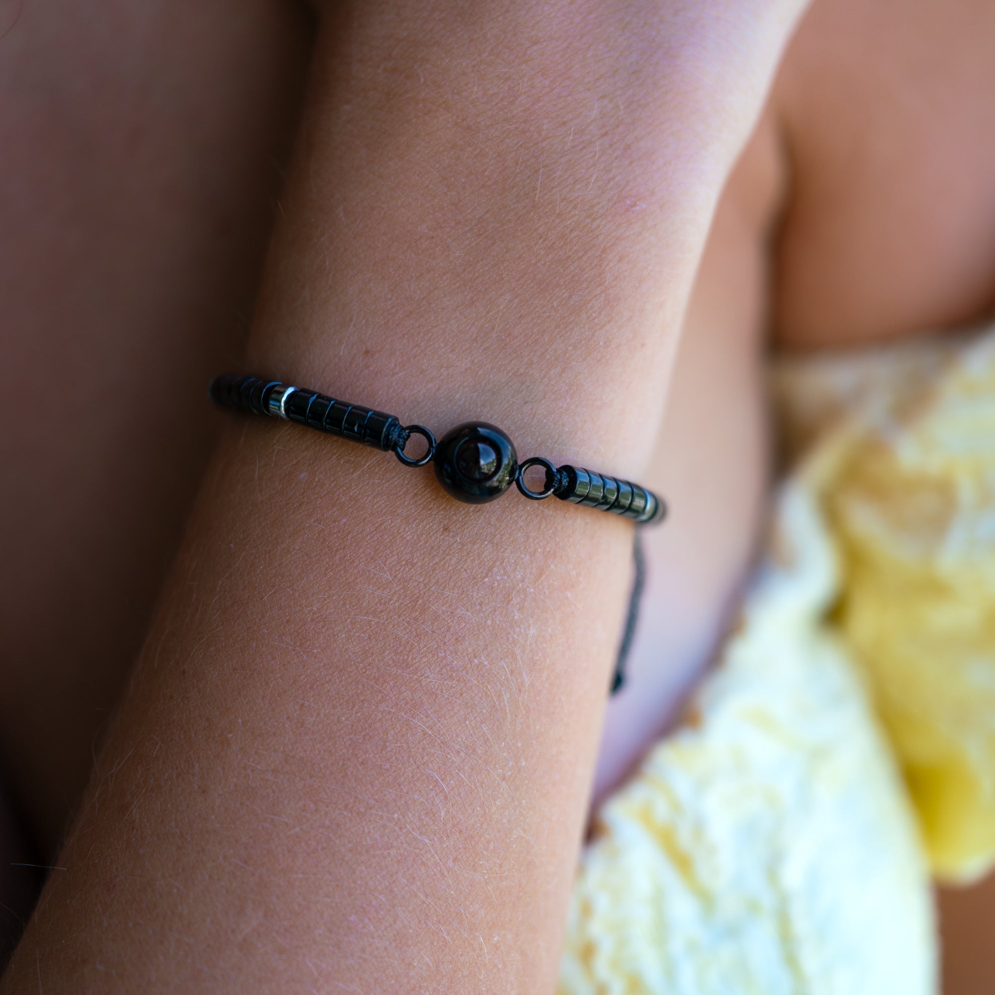 Photo Bracelet with Your Own Photo - Heishi Gemstone