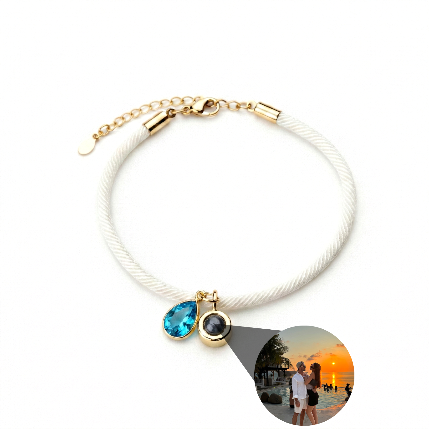Photo Bracelet with Your Own Photo - Essence Birthstone