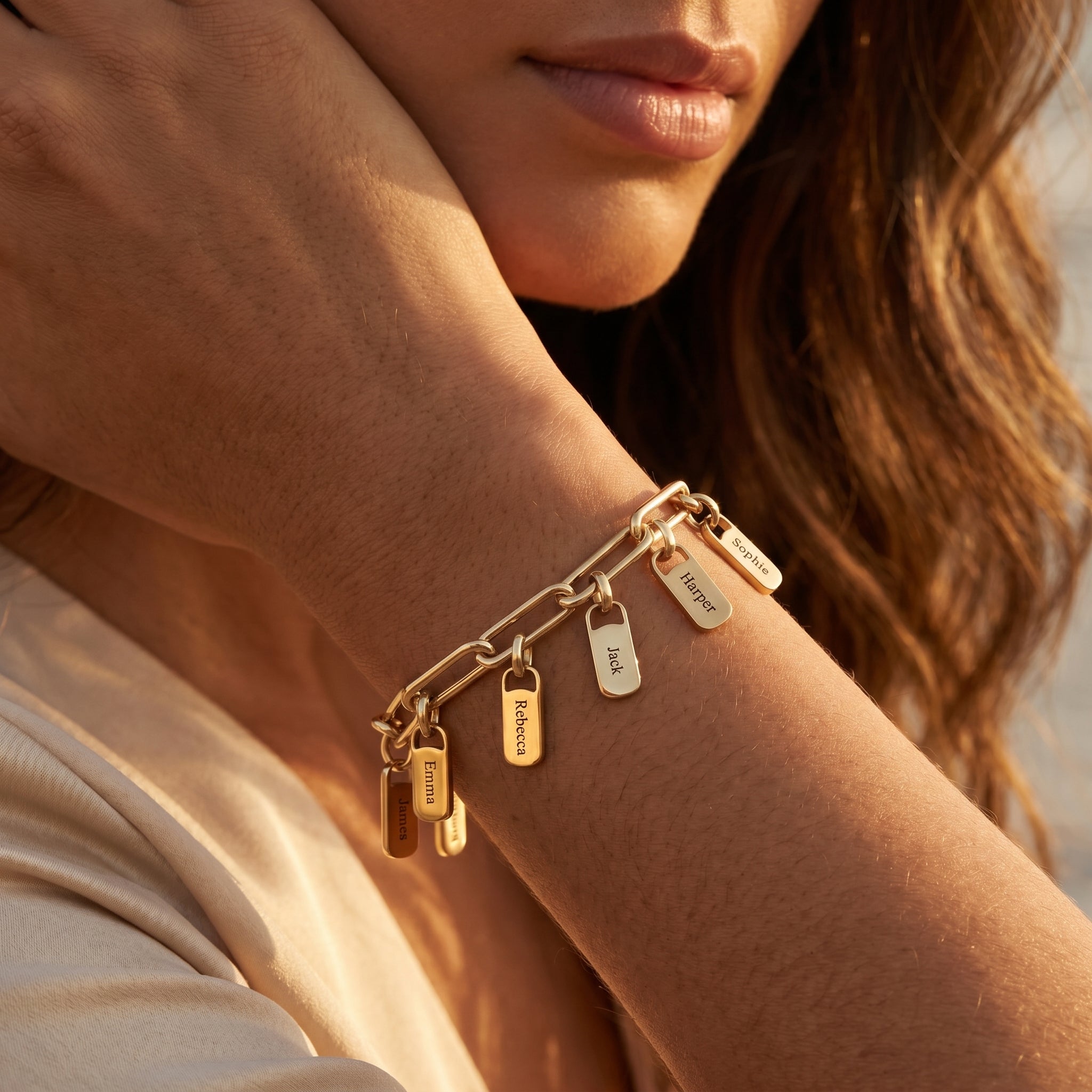 Personalised Bracelet with Engraved Tags