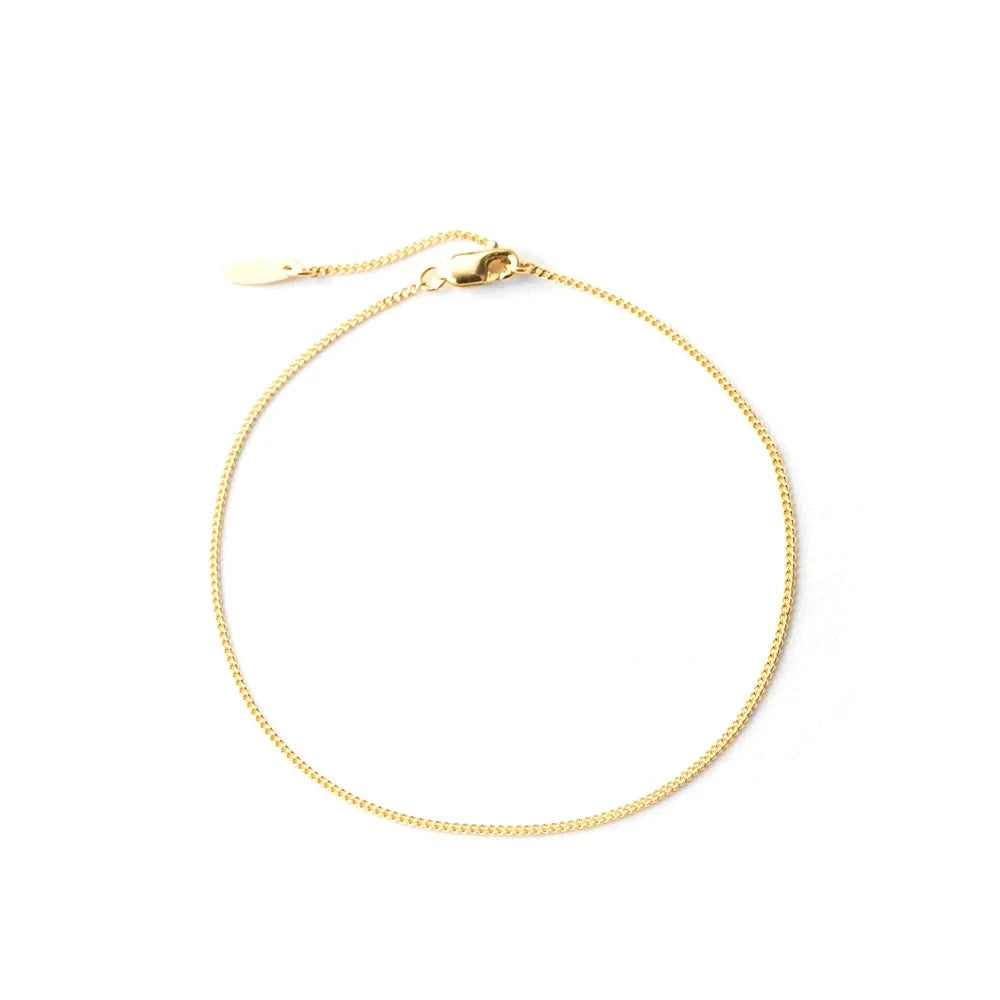 Minimalistyczna cienka bransoletka pancerka S925, 18k