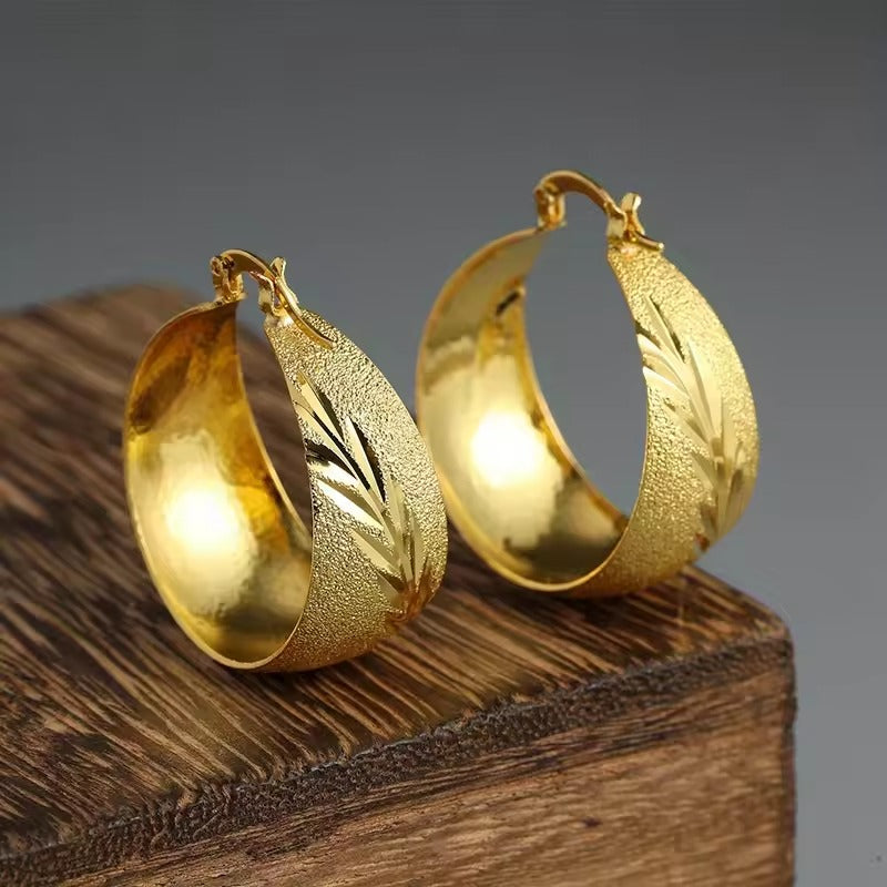 Vintage Golden Leaf Earrings