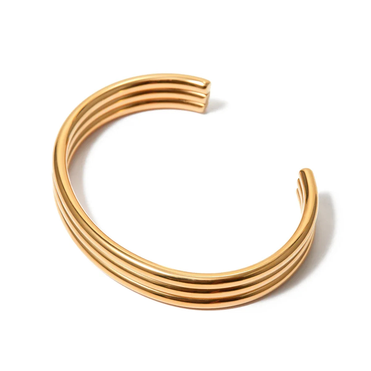 18k potrójna żebrowana bransoletka typu bangle
