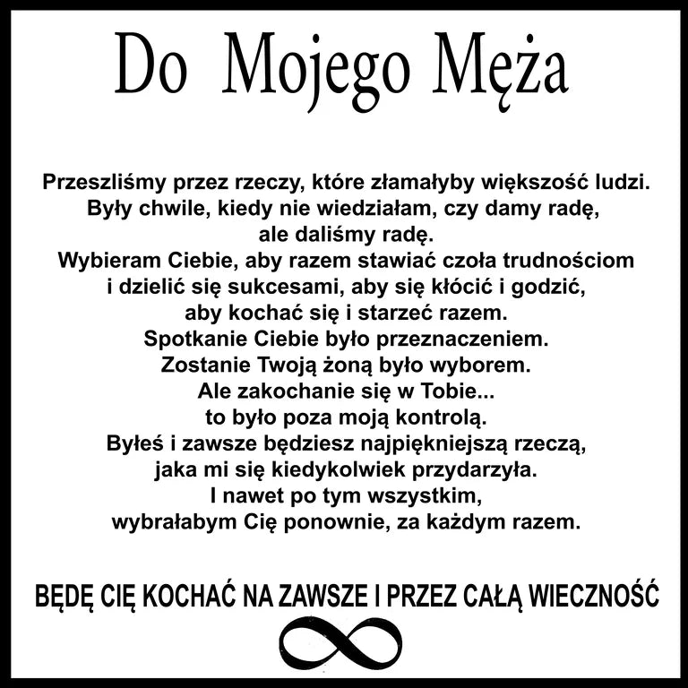 Bransoletka Nieskończoności dla Niego | "Miłość Bez Końca”