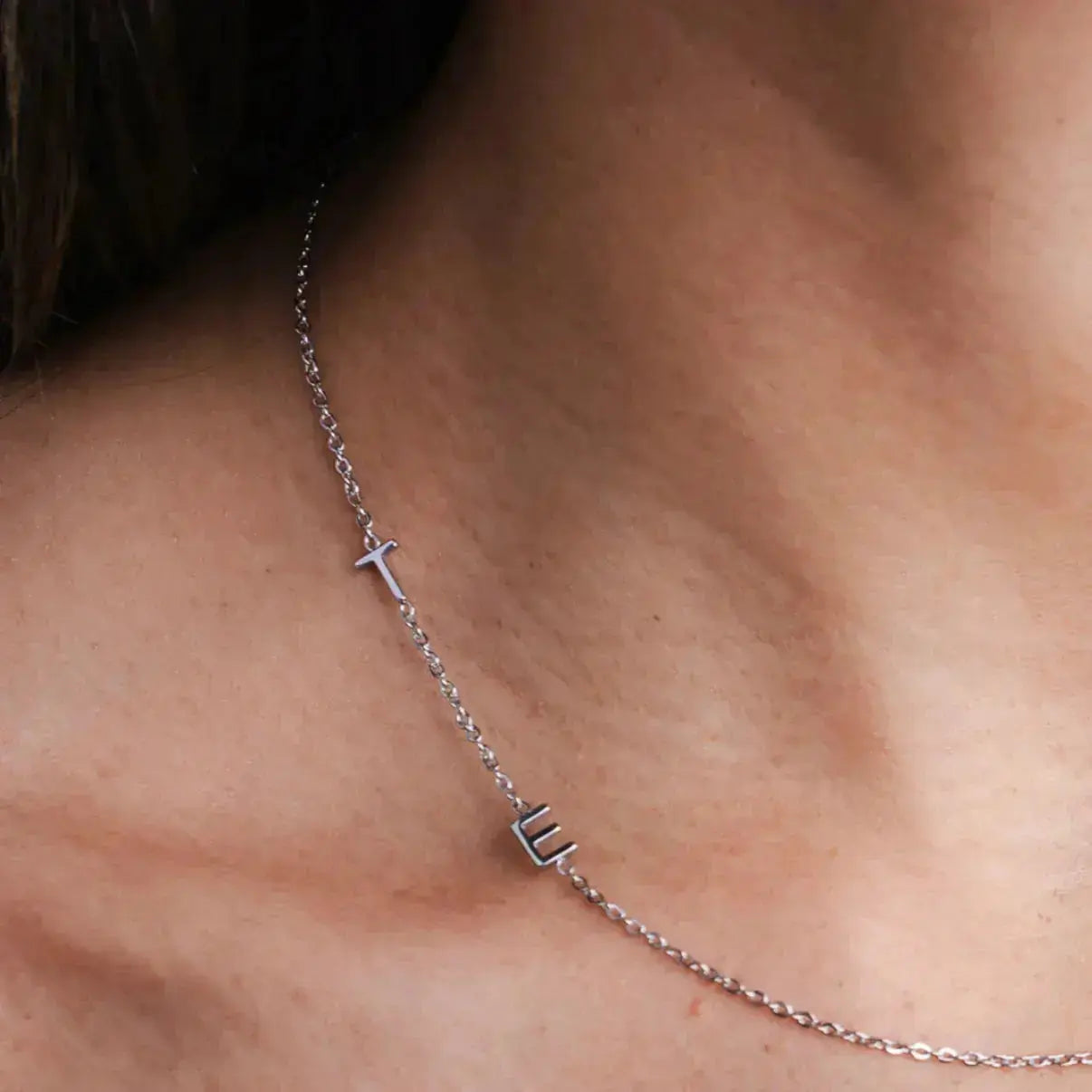 Personalized Necklace with Side Initials