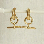 Everyday Gold Bar Hoop Earrings