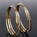Retro Gold Hoop Earrings