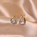 Luxury Twisted Teardrop Cubic Stud Earrings