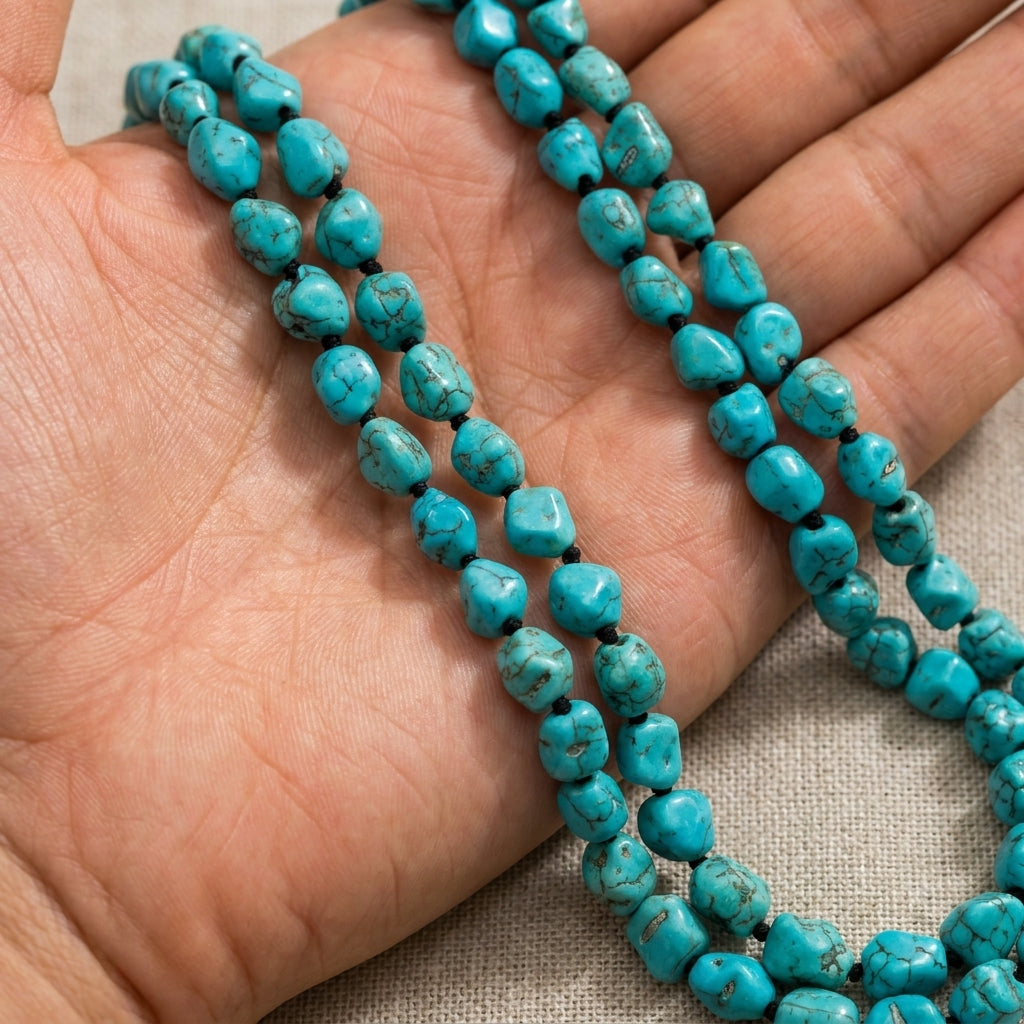 Collana boho a strati con perline turchesi