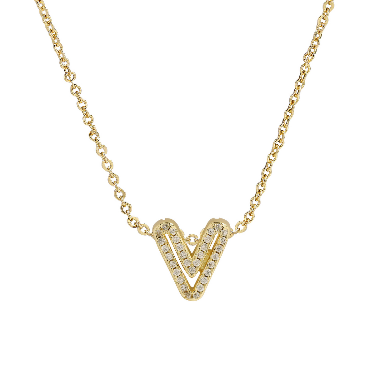 Collana con iniziale e diamanti scintillanti