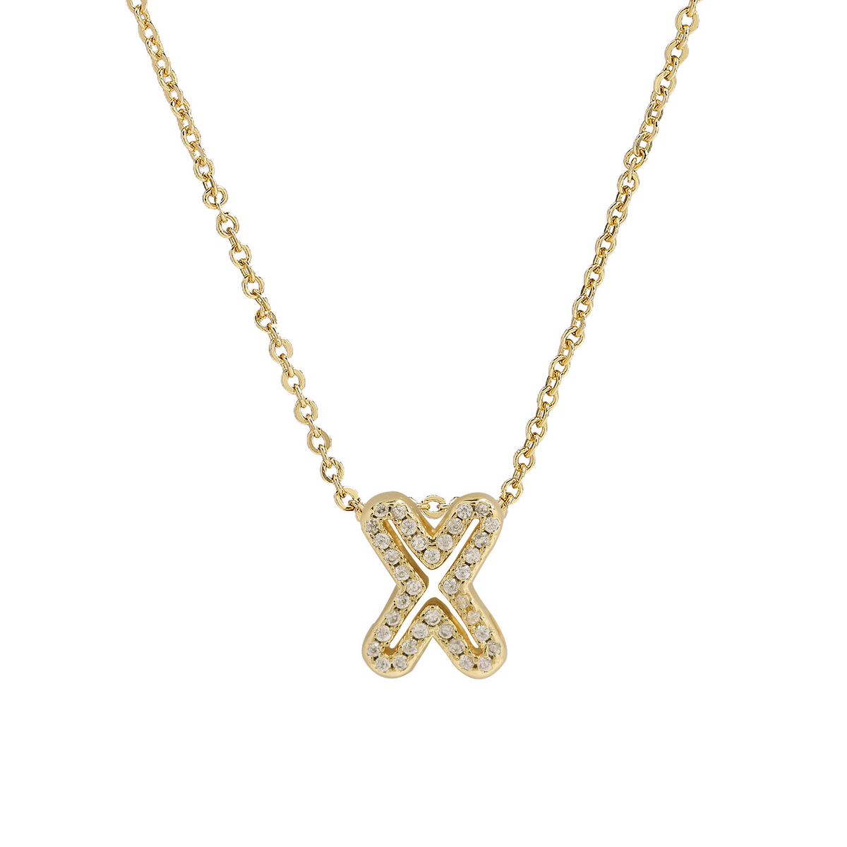 Collana con iniziale e diamanti scintillanti