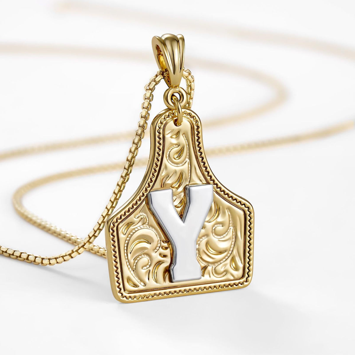 14k Elegant Cowgirl Initial Necklace