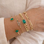 Bracelets with Green Crystals Pack