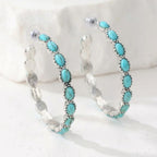 Vintage Bohemian Turquoise Circle Earrings