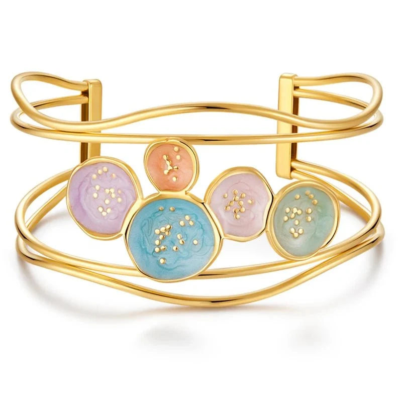 Eleganckie bransoletki typu bangle z motywem kwiatowym