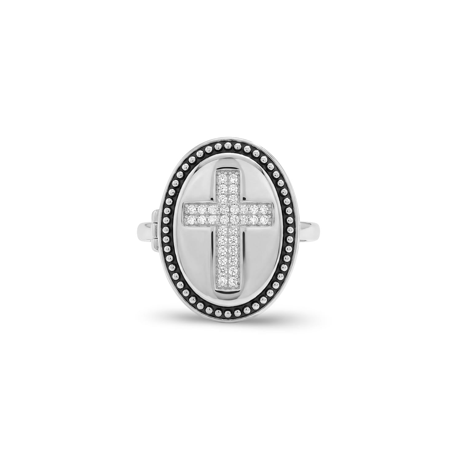 Personalized Cross Locket Ring