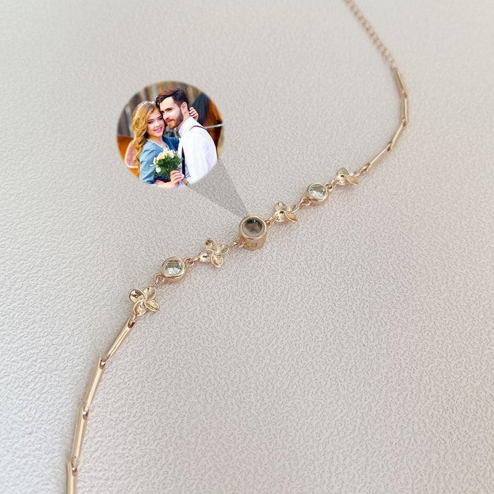 Personalized Four-leaf Clover Photo Bracelet
