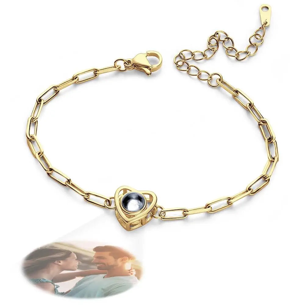 Personalized Photo Paperclip Chain Bracelet