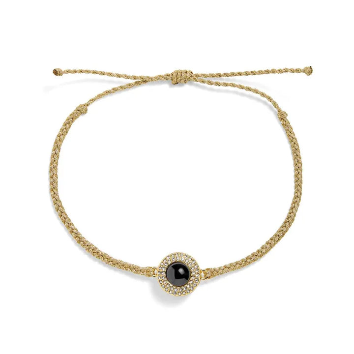 Personalized Pavé Circle Photo Bracelet