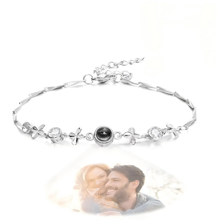 Personalized Four-leaf Clover Photo Bracelet