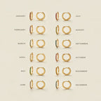 Dainty Birthstone Hoop Huggie Earrings