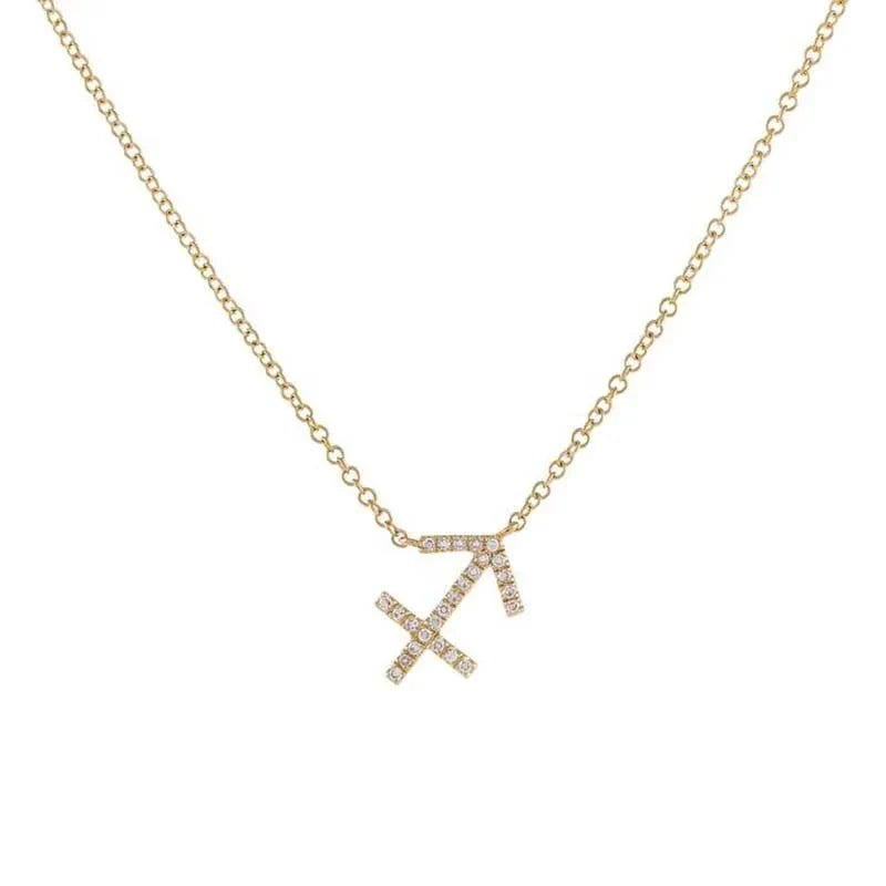 Delikatny naszyjnik z diamentowym znakiem zodiaku