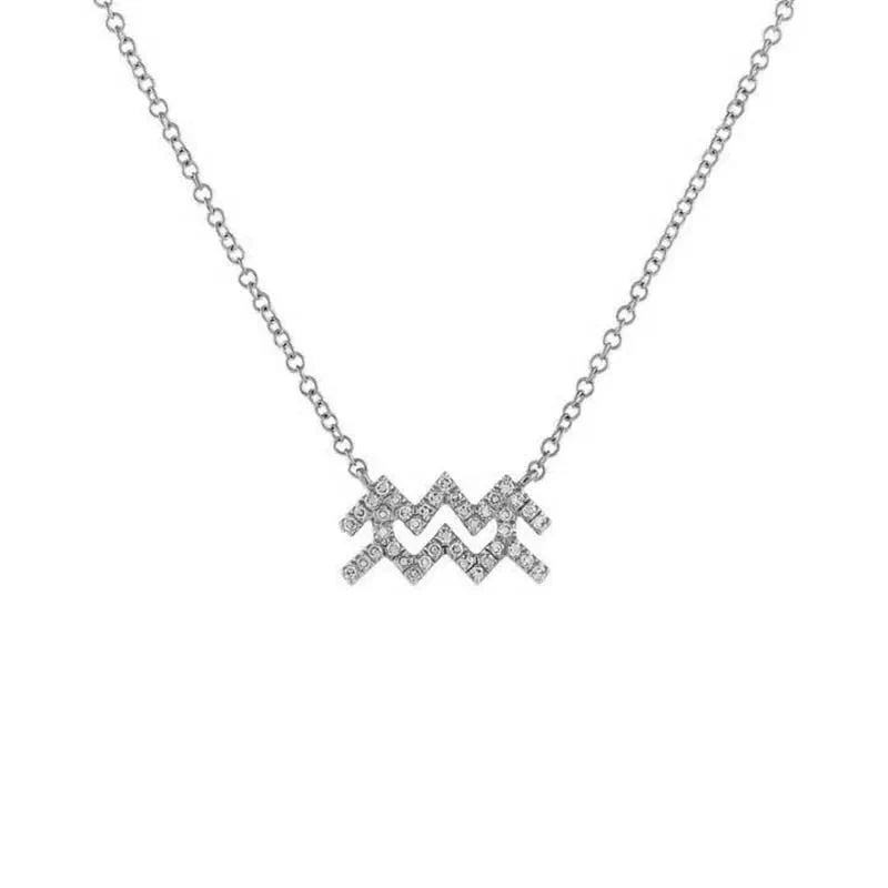 Delikatny naszyjnik z diamentowym znakiem zodiaku