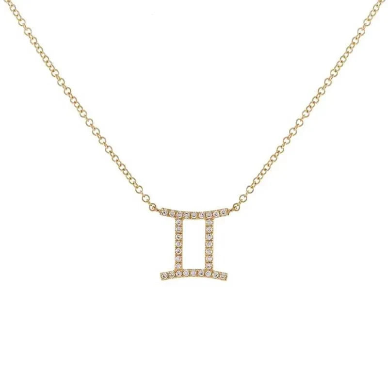 Delikatny naszyjnik z diamentowym znakiem zodiaku