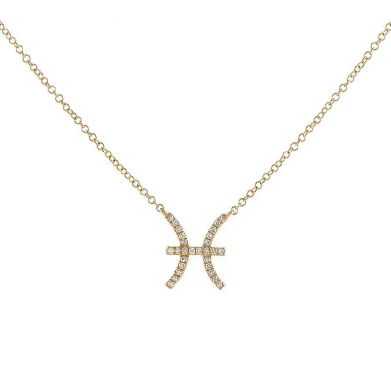 Delikatny naszyjnik z diamentowym znakiem zodiaku