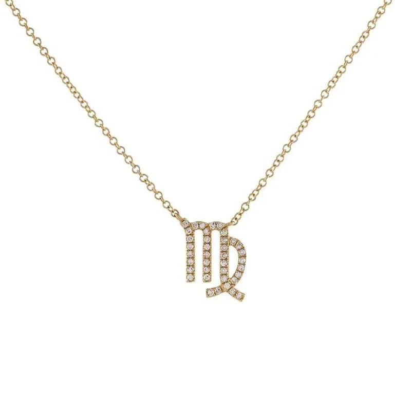 Delikatny naszyjnik z diamentowym znakiem zodiaku
