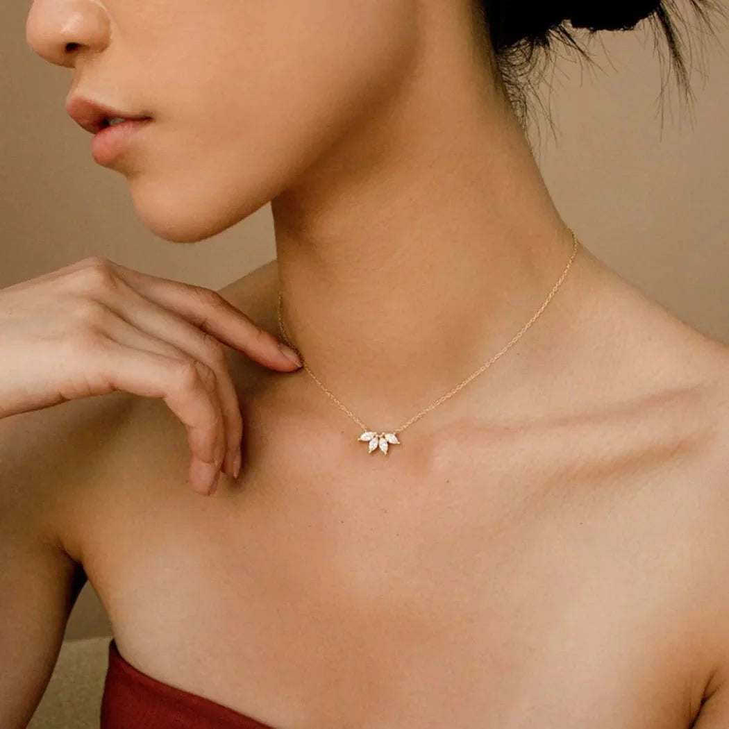 Dainty Lotus Floral Necklace