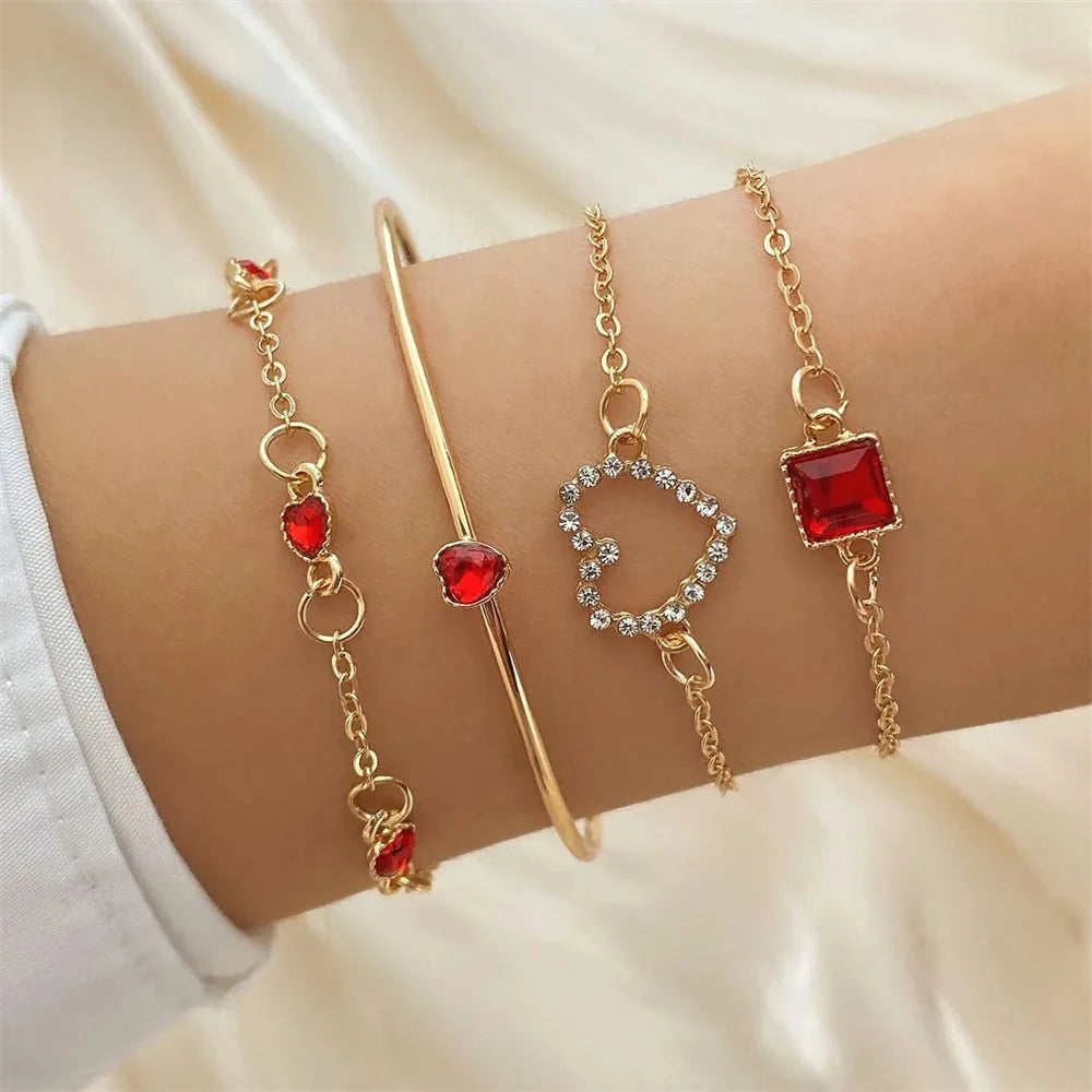 Sets de pulseras llamativas con diamantes