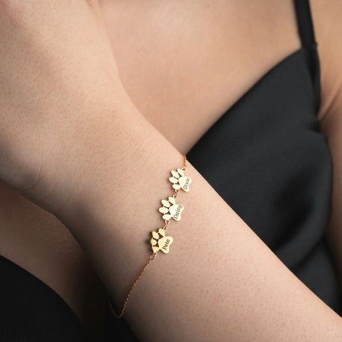 Custom Paw Name Bracelet