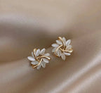Elegant Opal Circle Bloom Earrings