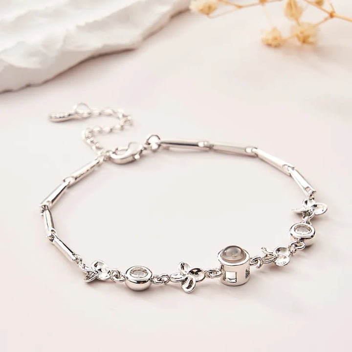 Personalized Four-leaf Clover Photo Bracelet