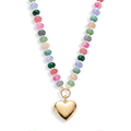 Personalized Semi-Precious Heart Locket Necklace