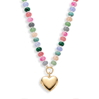 Personalized Semi-Precious Heart Locket Necklace
