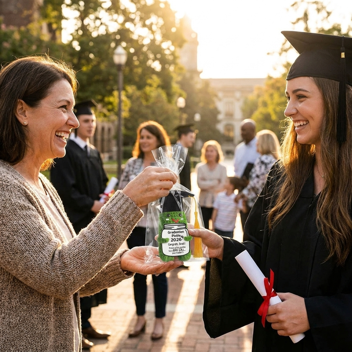 Handmade Crochet Graduation Pickle