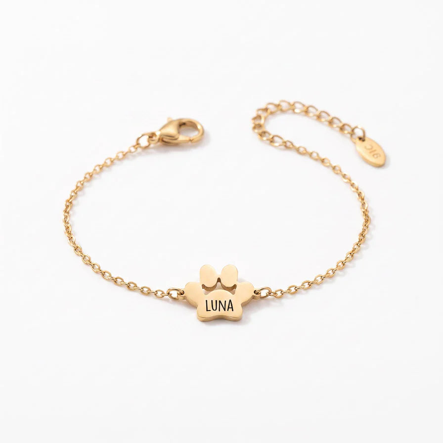 Custom Paw Name Bracelet