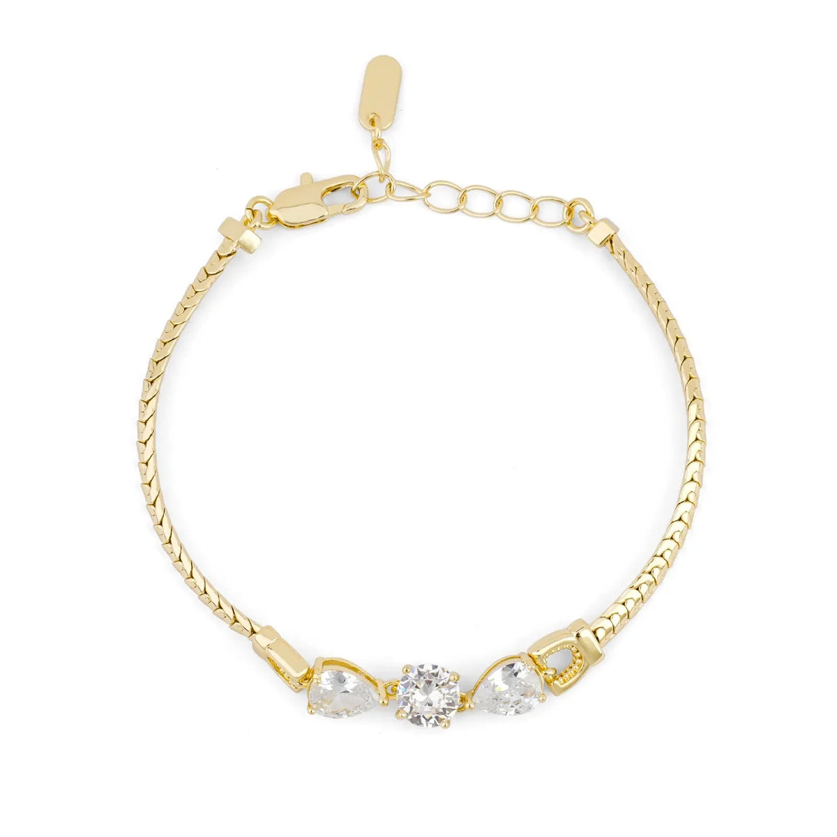 Elegancka bransoletka 14k z łańcuszkiem typu snake i sercem z cyrkoniami