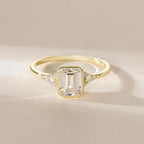 Emerald Cut Center Stone Ring
