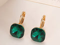 Vintage Green Stone Cubis Earrings