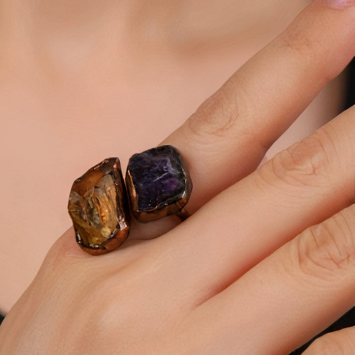 Vintage Natural Inlaid Stone Ring