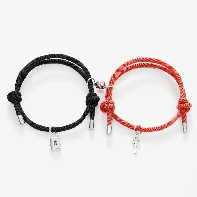 Komplet bransoletek rope z magnetycznym zamkiem i kluczem