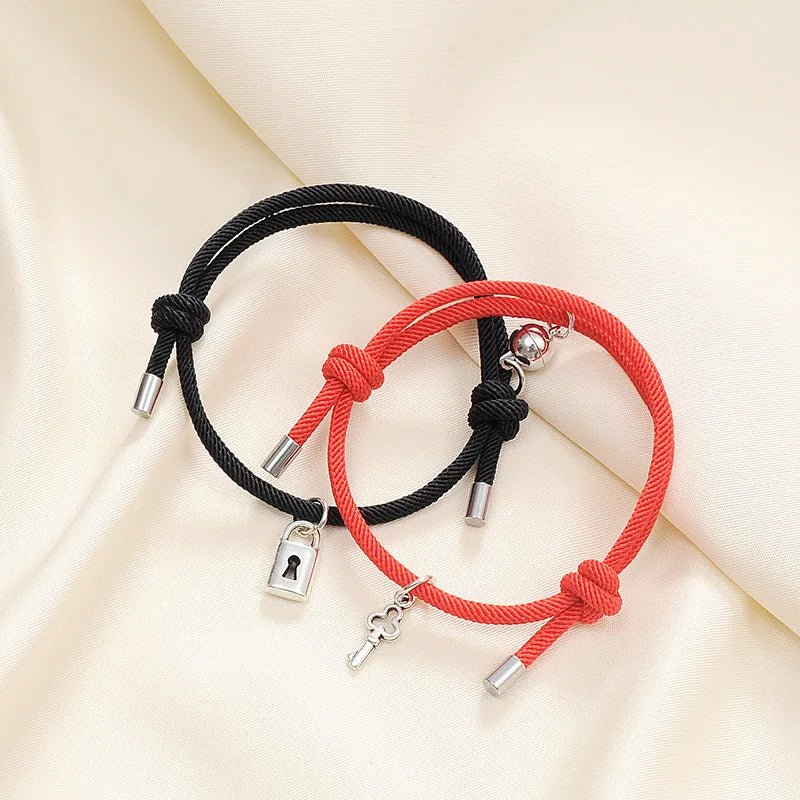 Komplet bransoletek rope z magnetycznym zamkiem i kluczem
