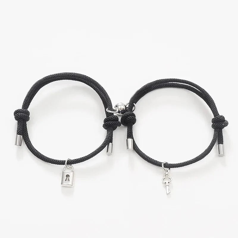 Komplet bransoletek rope z magnetycznym zamkiem i kluczem